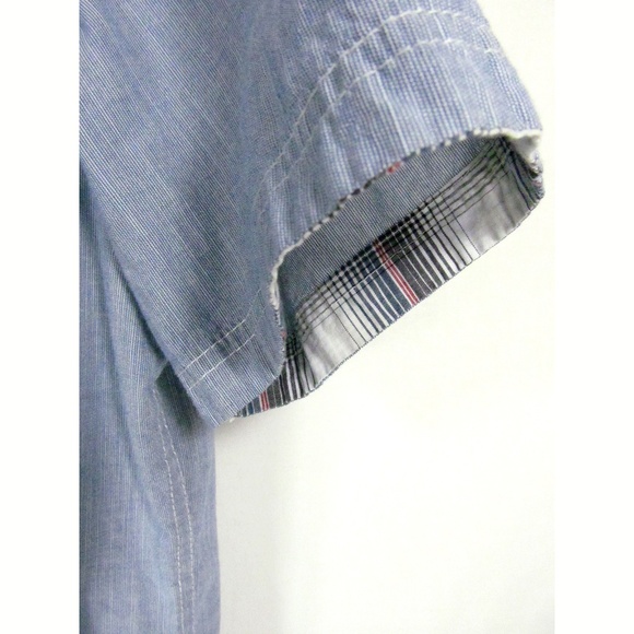 Lee Men's Shirt Size L Blue Short Sleeves Button - Picture 4 of 5